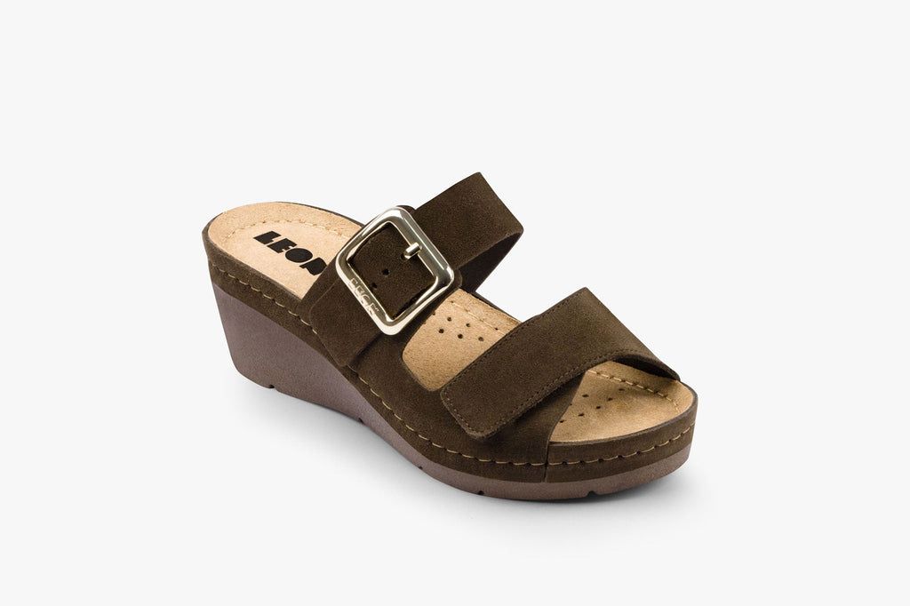 Women’s Leather Anatomical Wedge Sandals with Adjustable Straps - Image 3