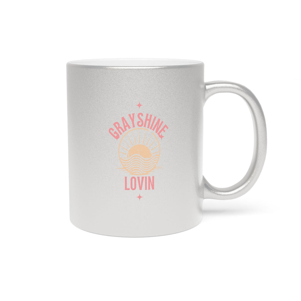 Personalized Metallic Ceramic Coffee Mug - Gold or Silver Finish