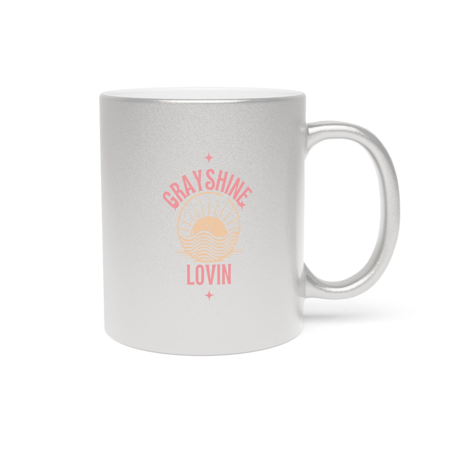 Personalized Metallic Ceramic Coffee Mug - Gold or Silver Finish