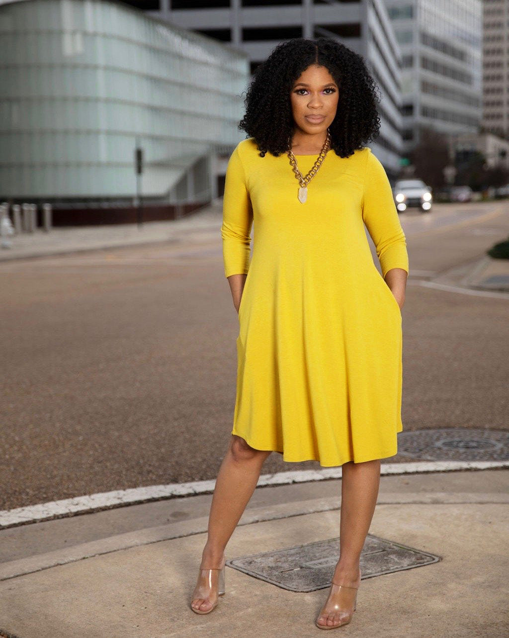 Women Clothing Dress Long Sleeve T-shirt Mid Solid Color Basic Summer Autumn