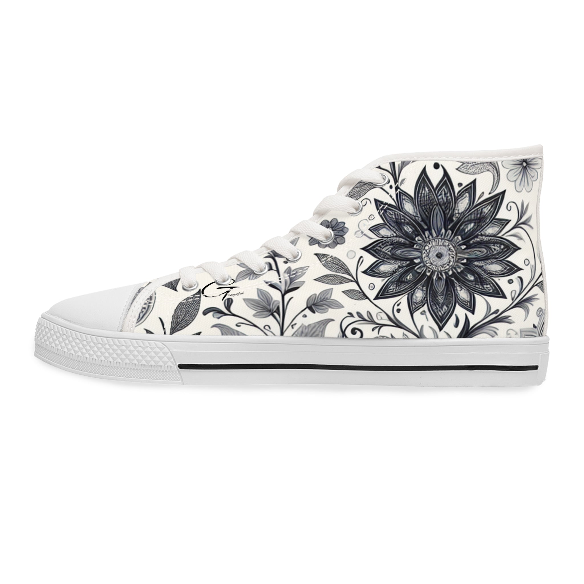 Floral High Top Sneakers: Comfortable Fashion Footwear for Women