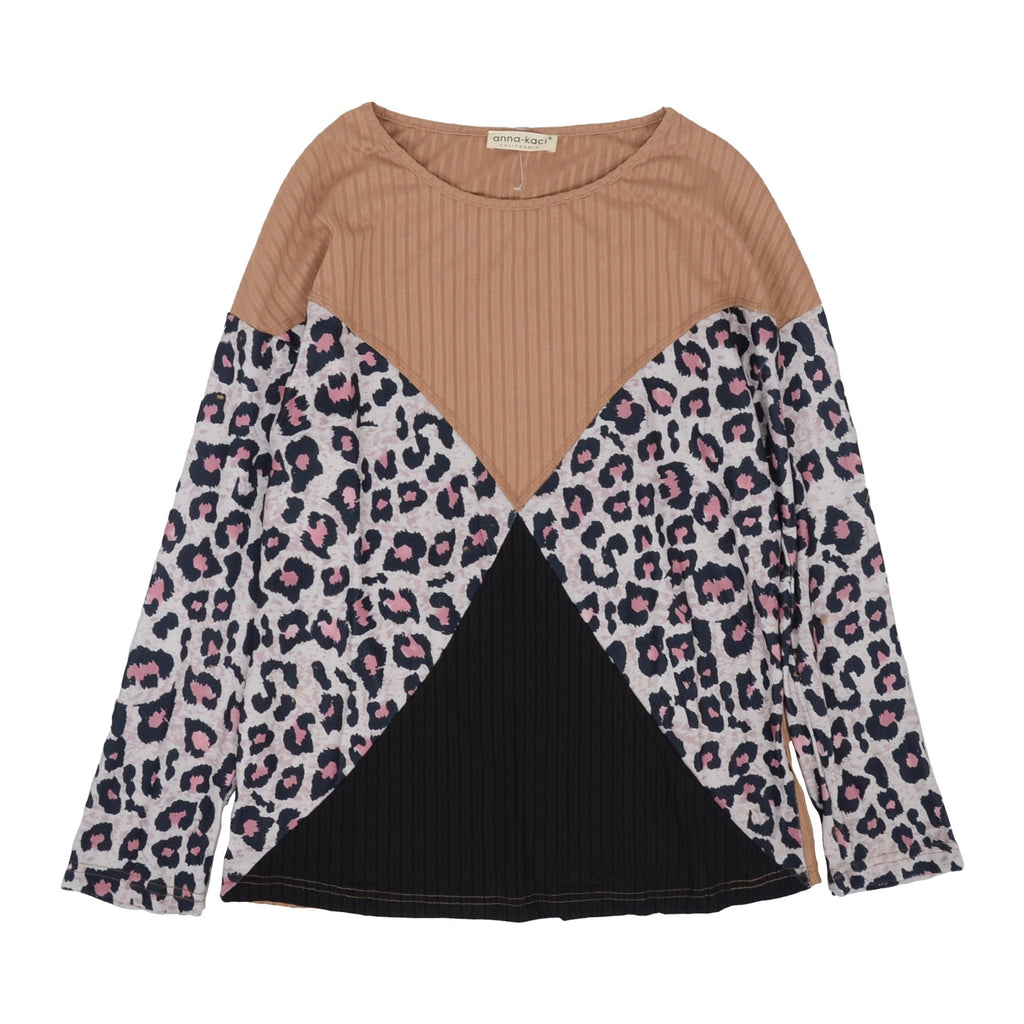 Color Block Ribbed Knit Sweater