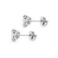 Stainless Steel Piercing Titanium Stud Earrings With Zircon Inlays