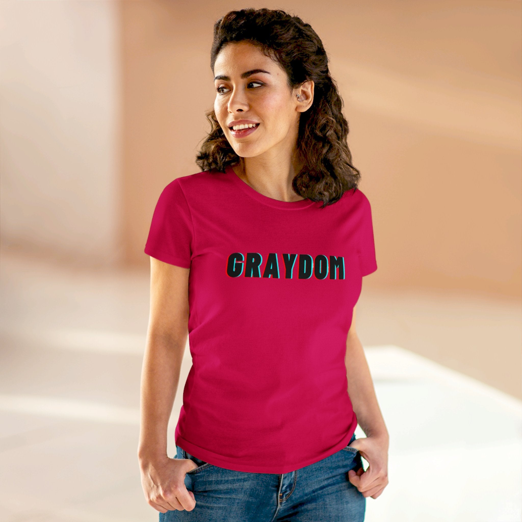Women's Midweight Cotton Crew Neck Tee - Minimalist Streetwear Style