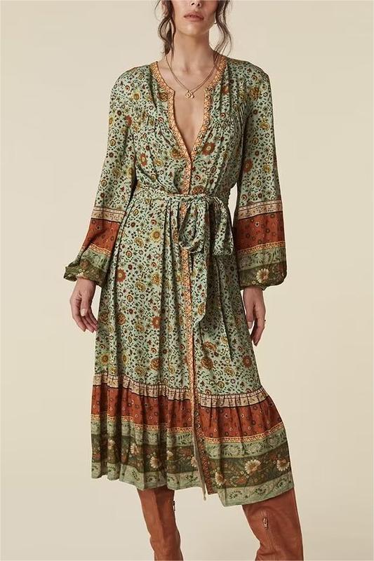 Spring Summer Rayon Floral Positioning Belt