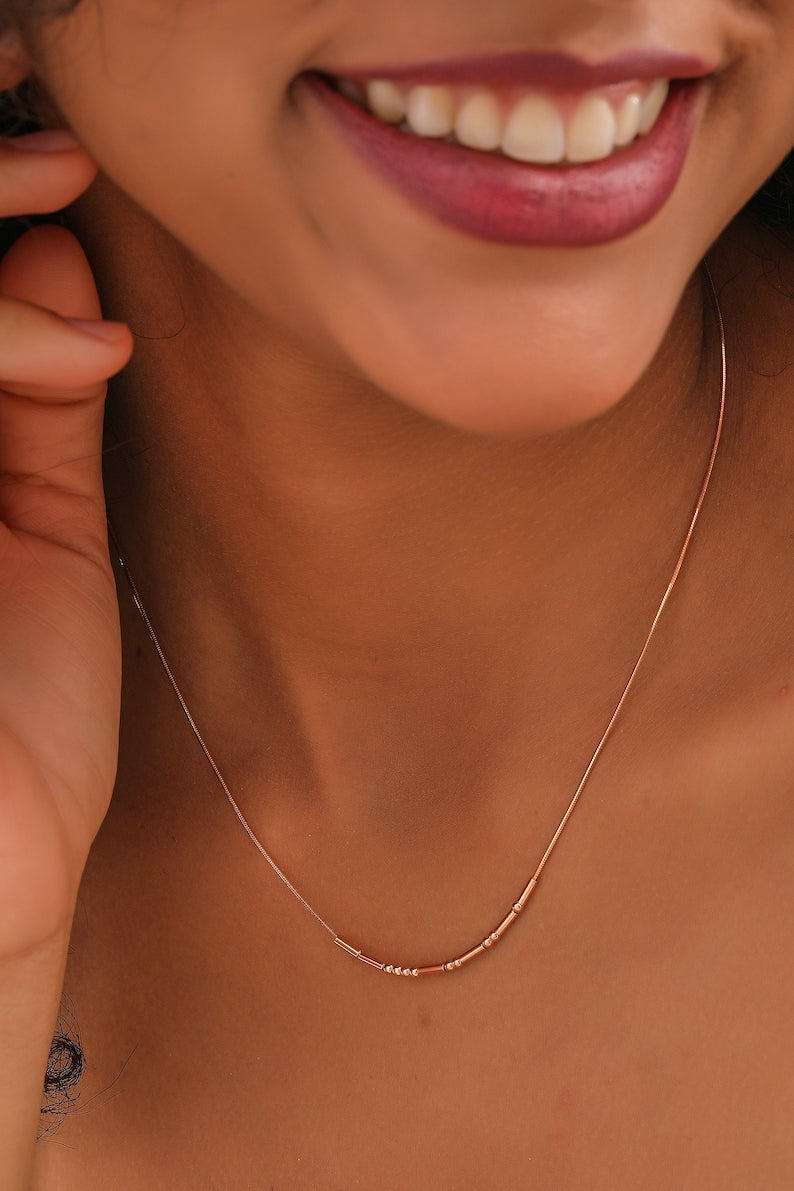 Minimalist Morse Code Custom Name Pendant Necklace