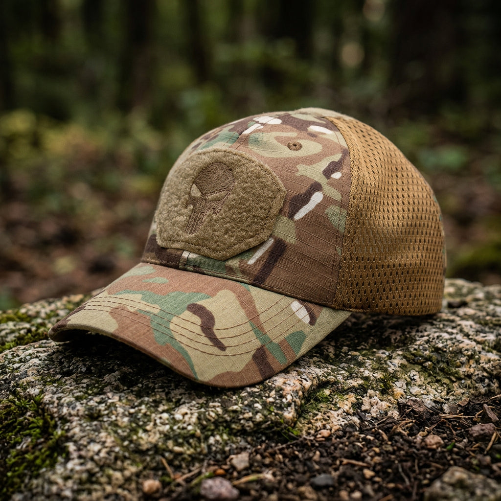 Embroidered Mesh Camouflage Baseball Cap