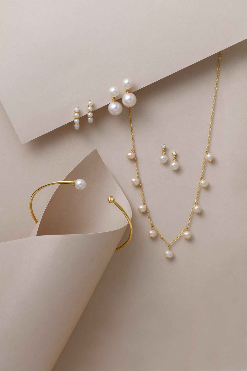 Capucine 14K Gold Pearl & Natural Diamond Cuff Bracelet