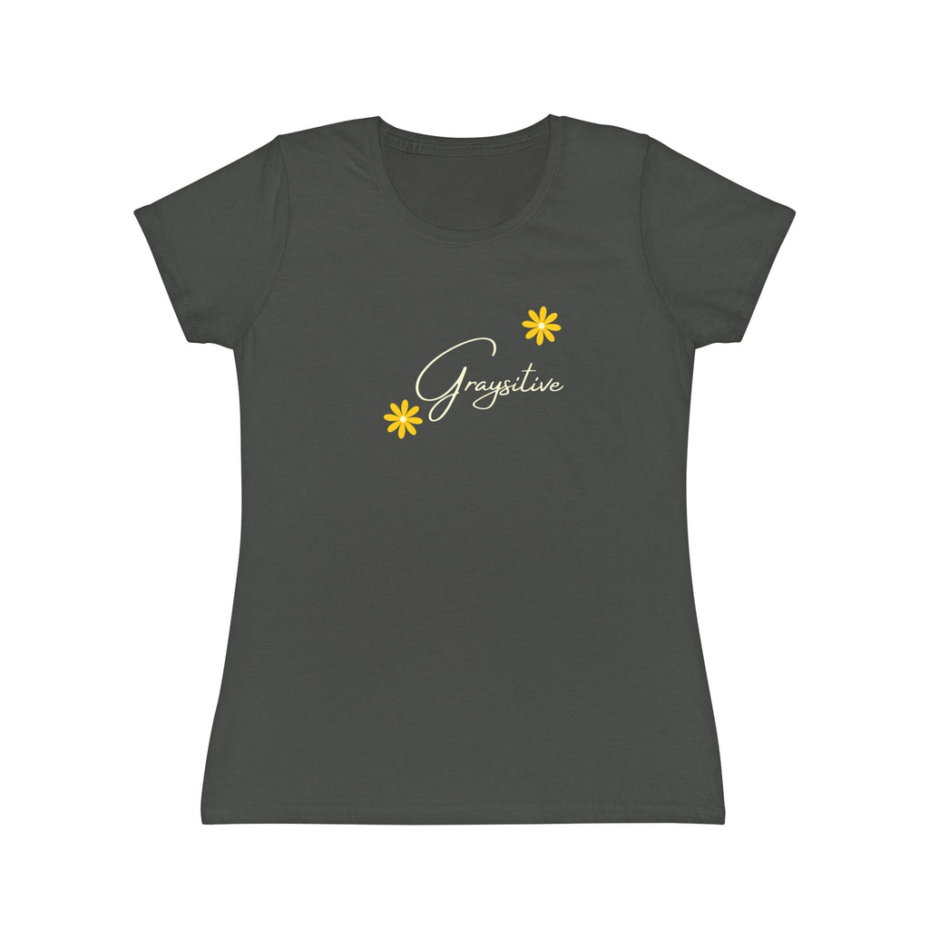 Women's Floral Graphic T-Shirt in Black, Pink, and Gray