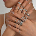Niche-style Geometric Hollowed-out Heart Open-ring Jewelry