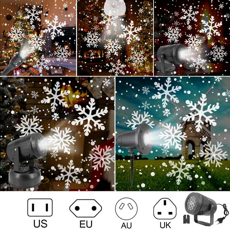 Rotating Christmas Snowflake Projector LED Light for Holiday Decor