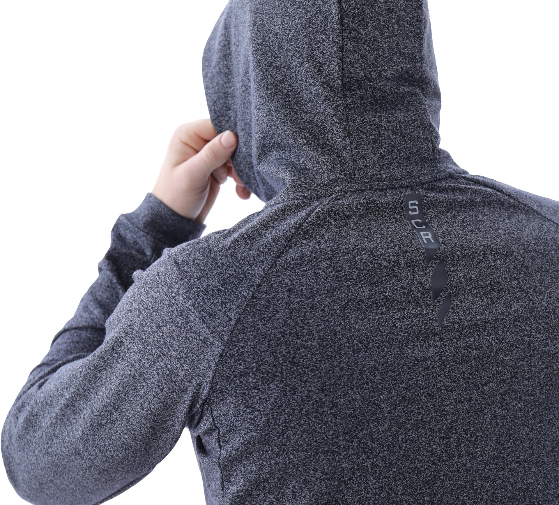 Mens Slim Fit Full-Zip Hooded Sweatshirt in Heather Grey - Image 13