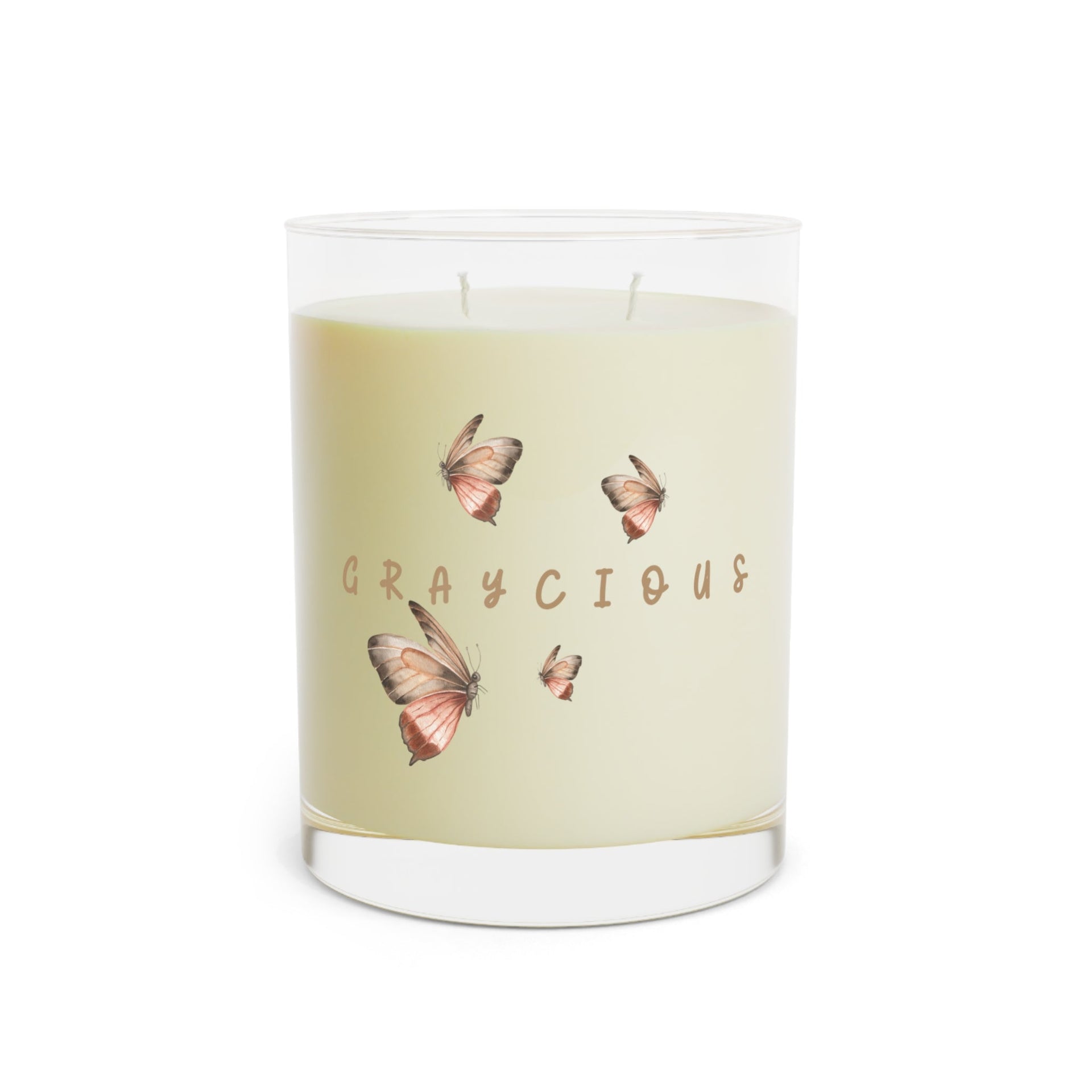 Butterfly Scented Soy Wax Candle in Glass Jar, Minimalist Decor