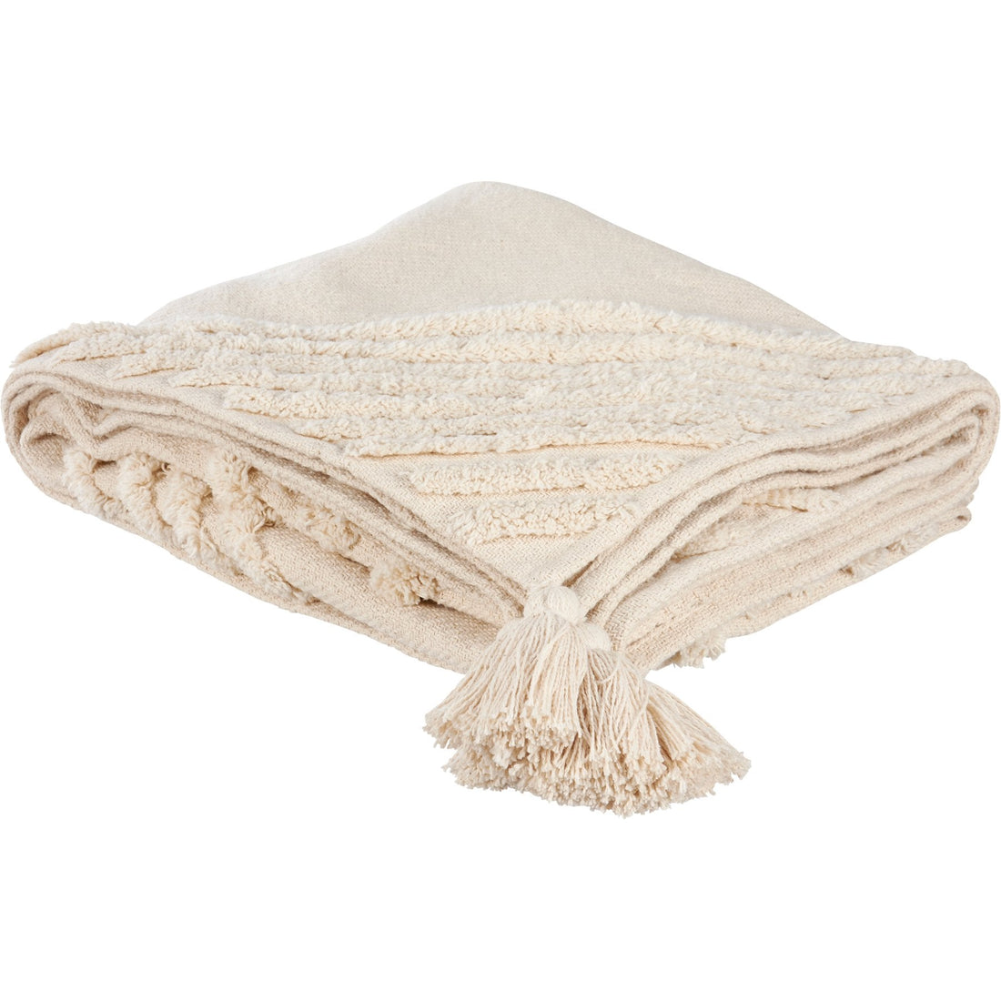 Tufted Diamonds Cotton Throw Blanket – 50” x 60”