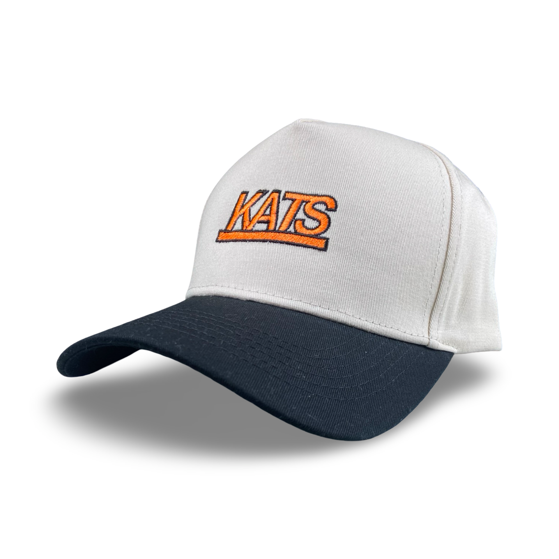 Kats Trucker Hat with White Mesh Crown and Navy Bill