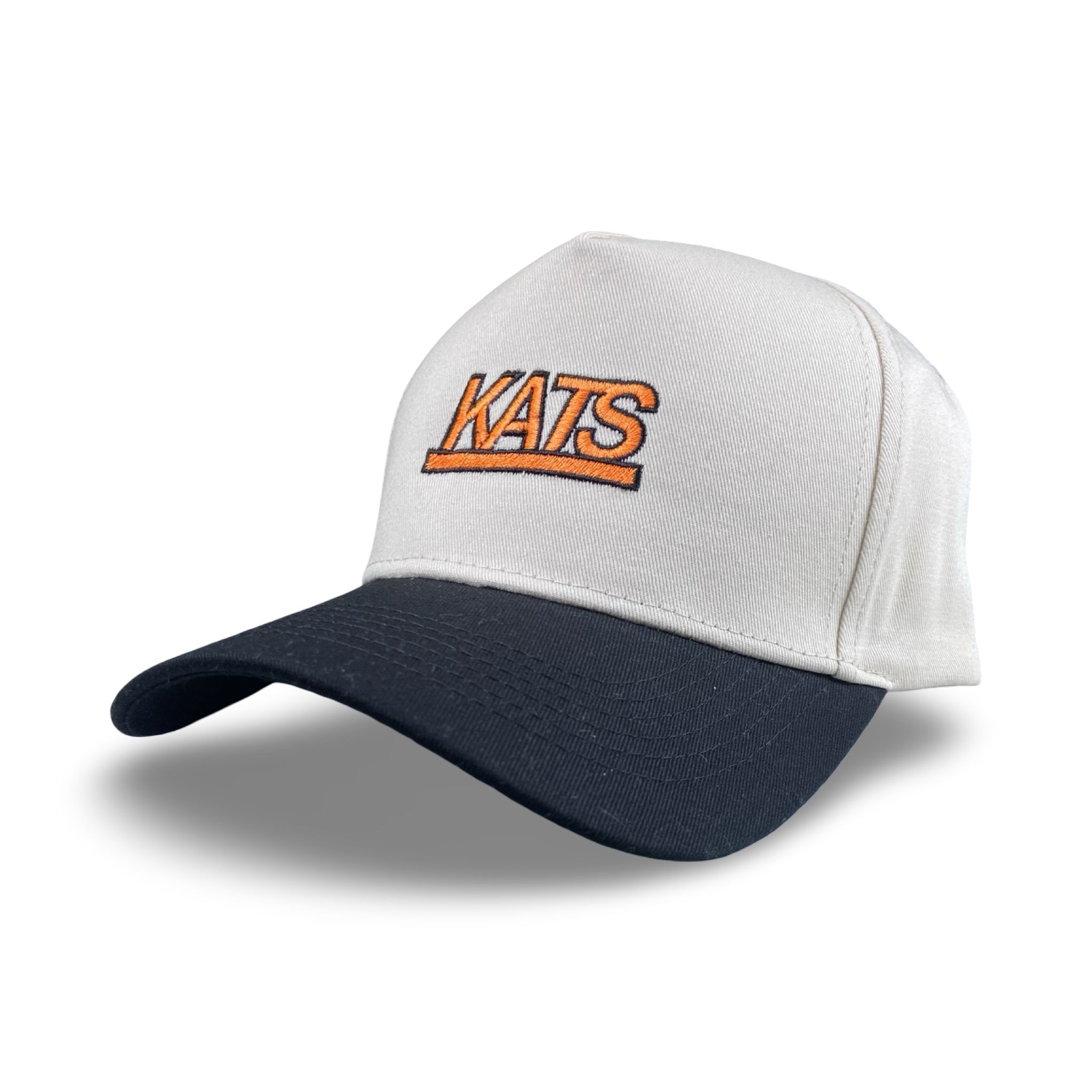 Kats Trucker Hat with White Mesh Crown and Navy Bill