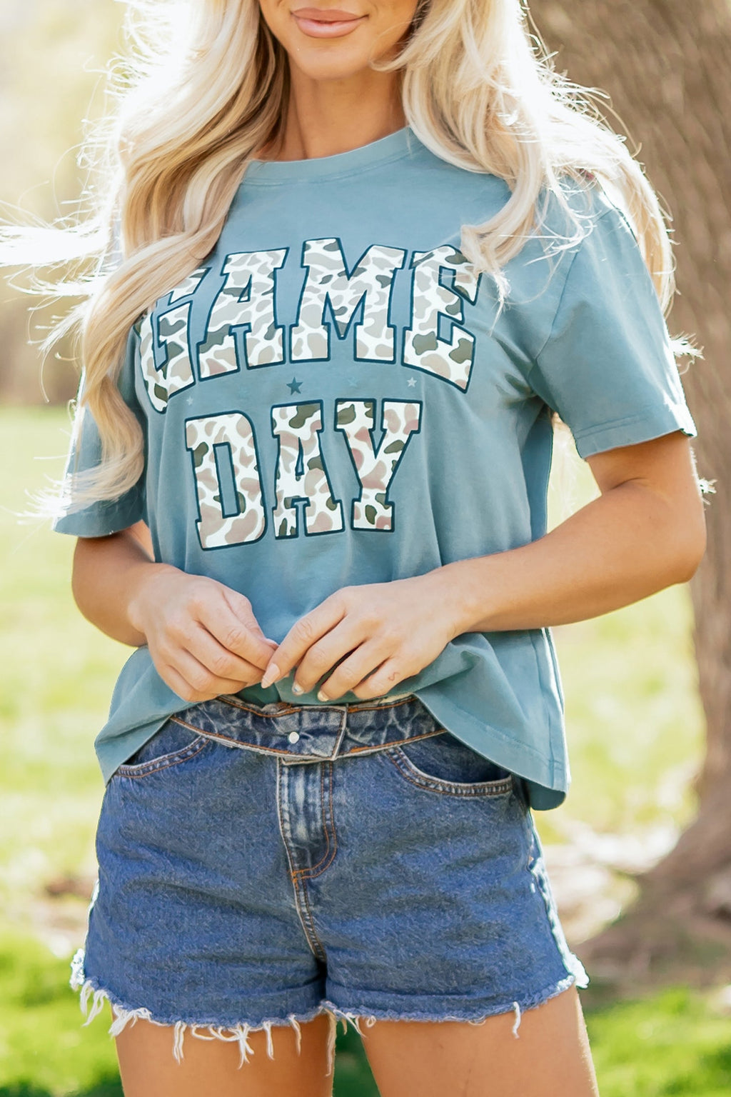 Camo Game Day Short Sleeve Graphic T-Shirt