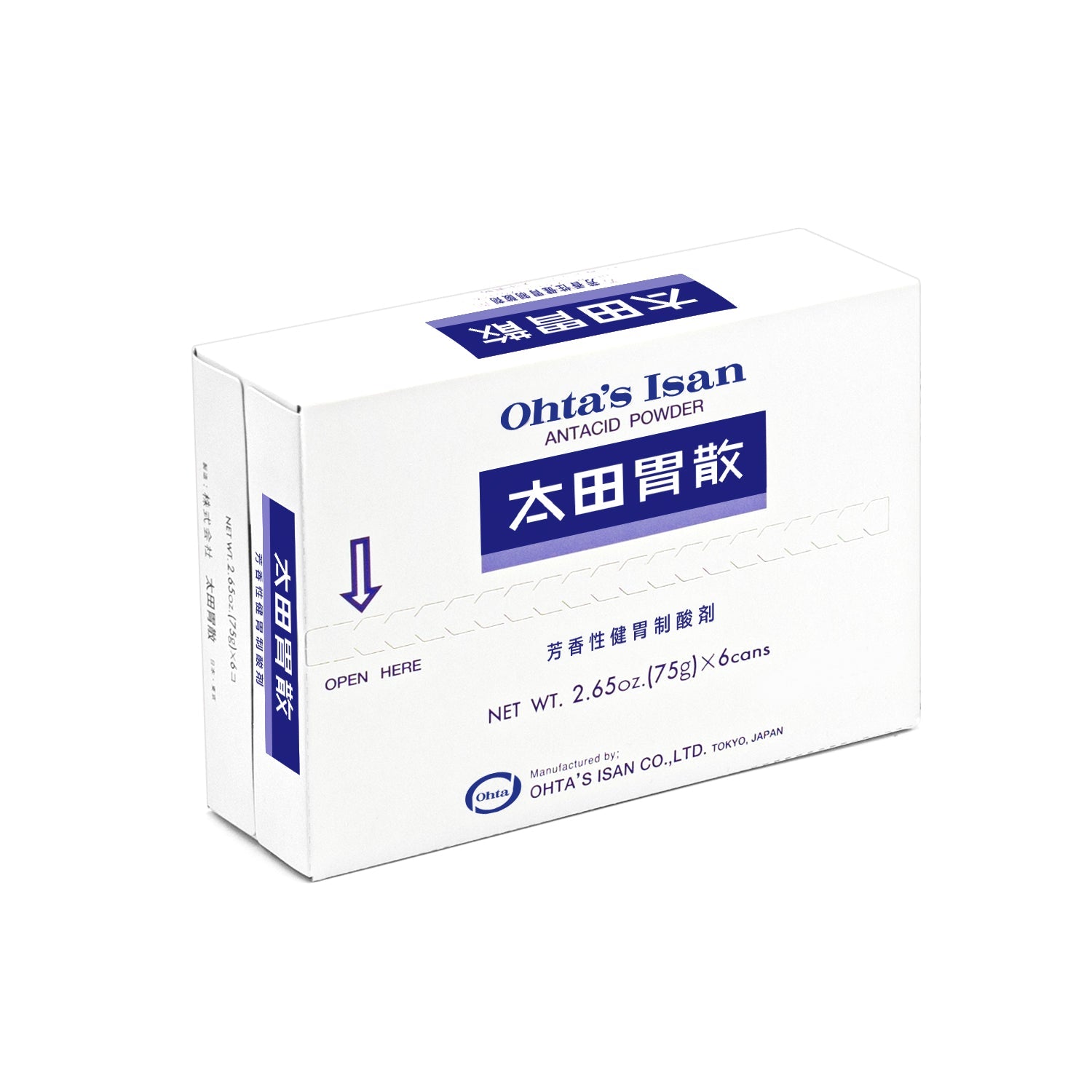 Ohta's Isan Antacid Herbal Powder - 6-Can Value Pack (75g)