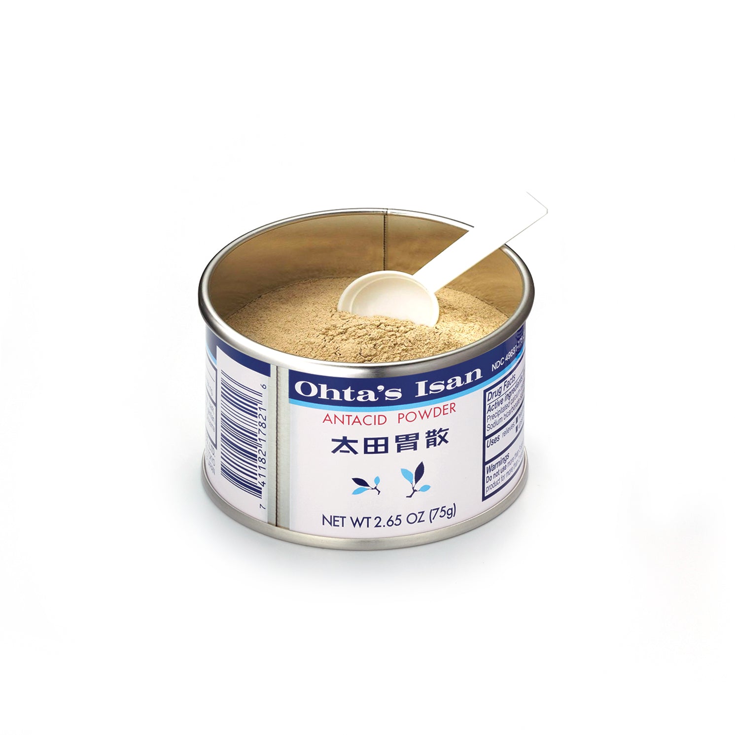 Ohta's Isan Antacid Herbal Powder - Digestive Relief, 75g Can
