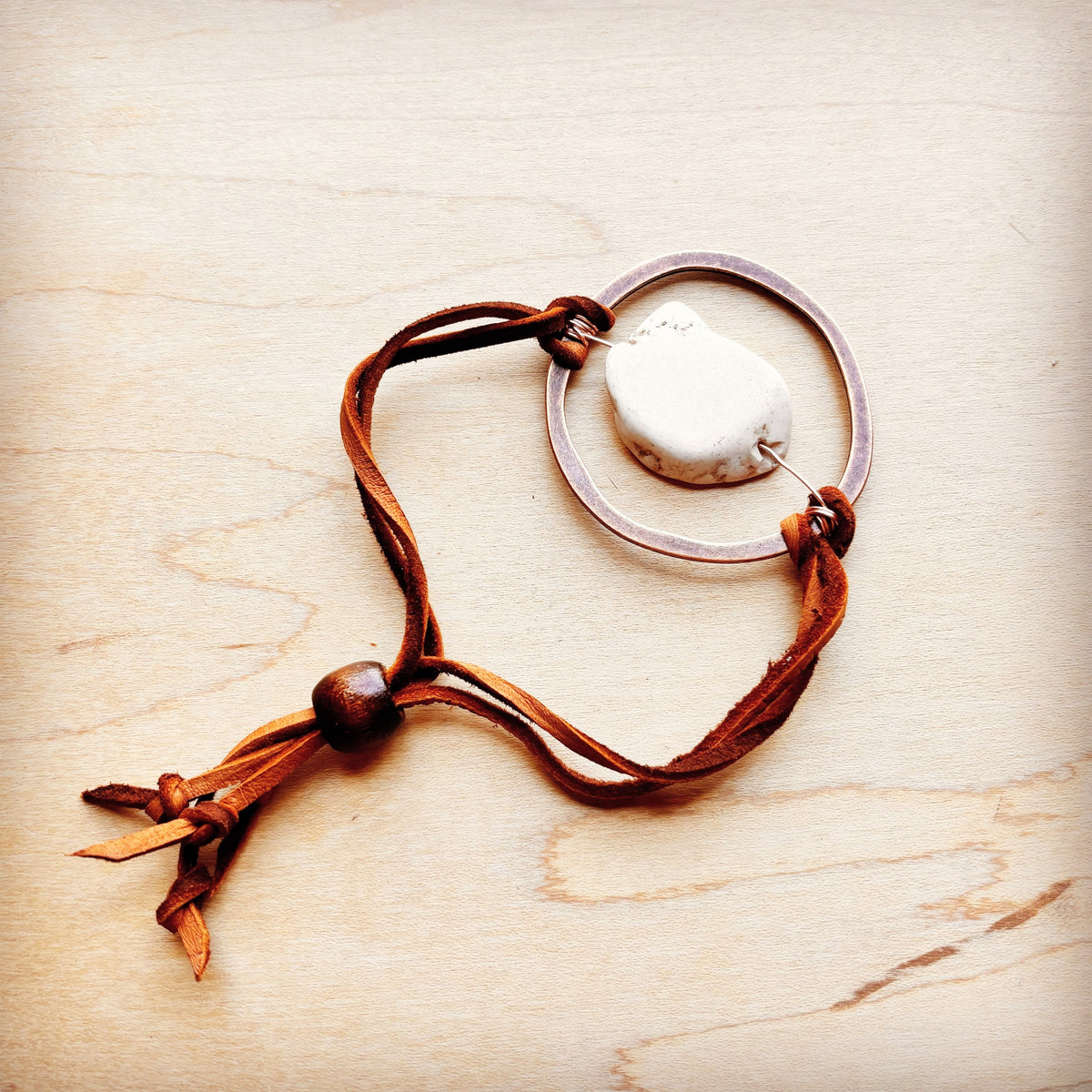 White Turquoise Howlite Bracelet Adjustable