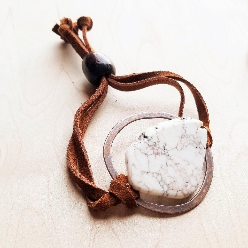 White Turquoise Howlite Bracelet Adjustable