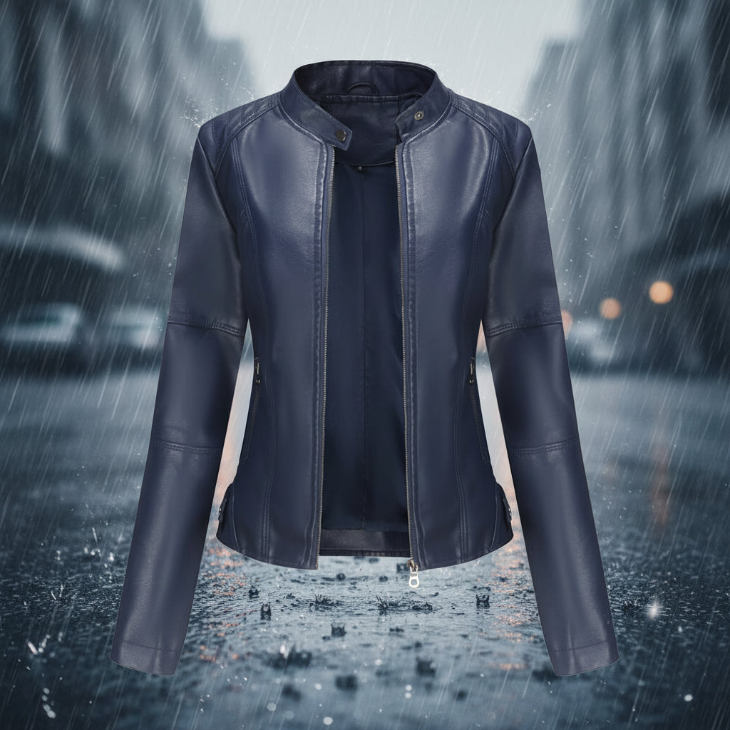 Women's Classic Faux Leather Moto Jacket Chic Streetwear Coat - Image 10
