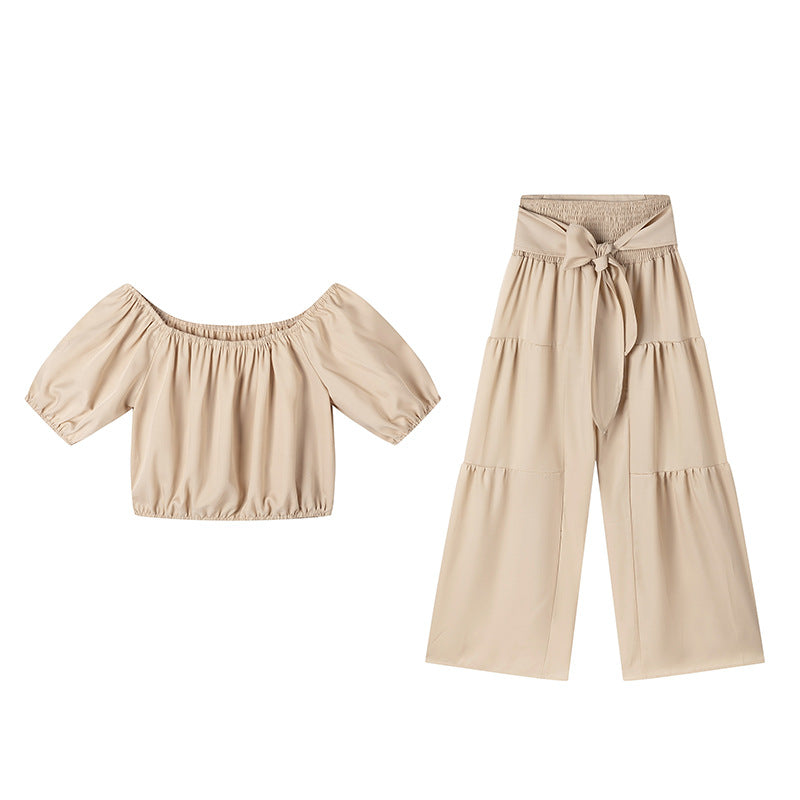 Two-Piece High-Waist Flared Pant Set with Off-Shoulder Top - Image 5