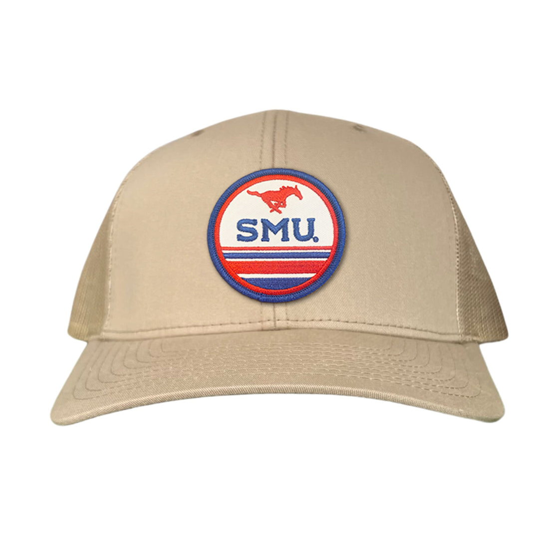SMU Mustangs Pony Circle Patch Mesh Snapback Hat