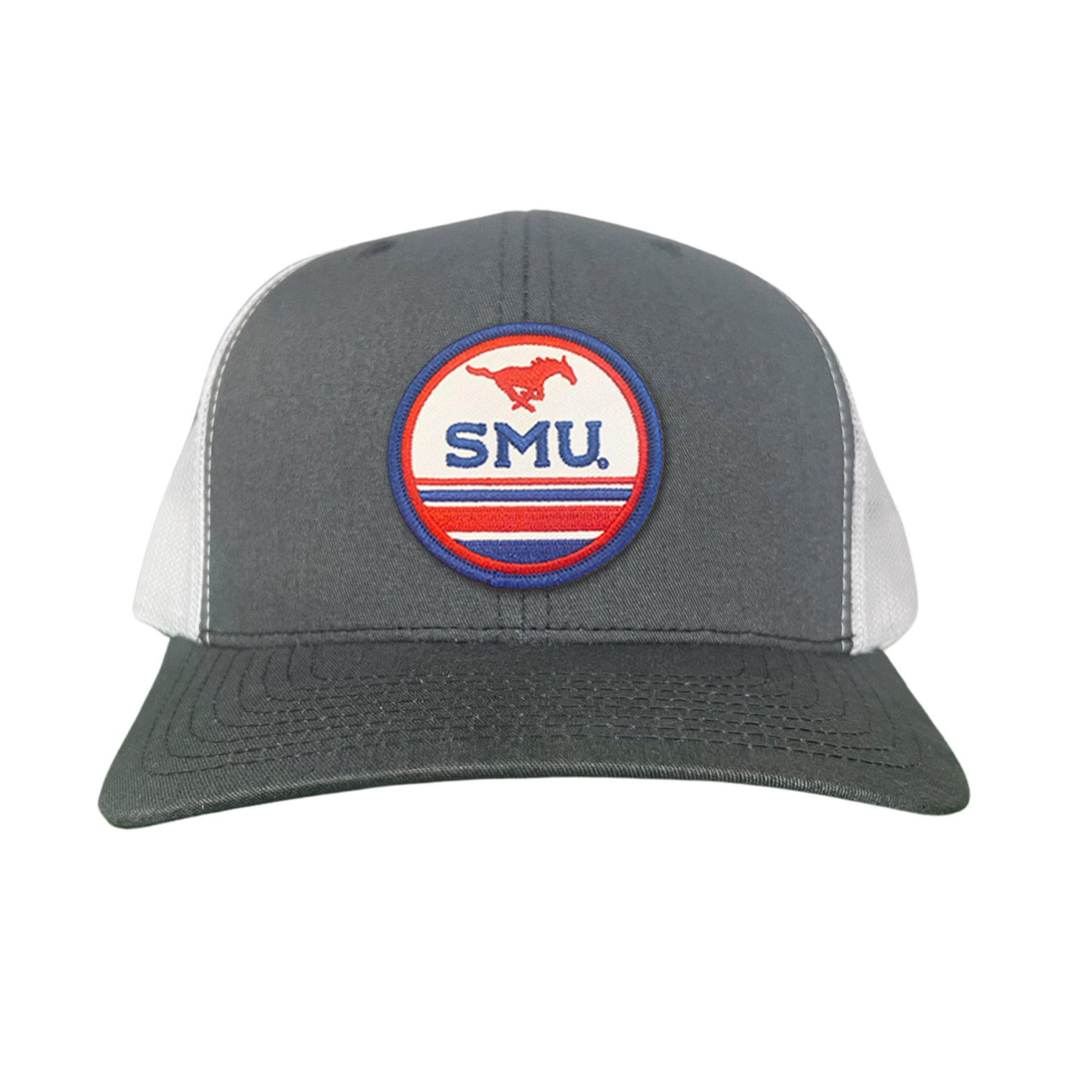 SMU Mustangs Pony Circle Patch Mesh Snapback Hat