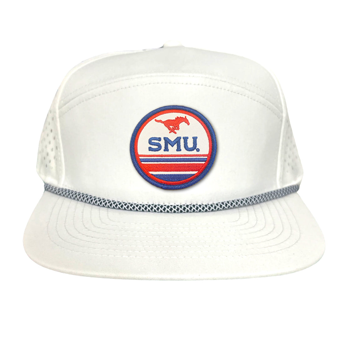 SMU Mustangs Pony Circle Patch Mesh Snapback Hat