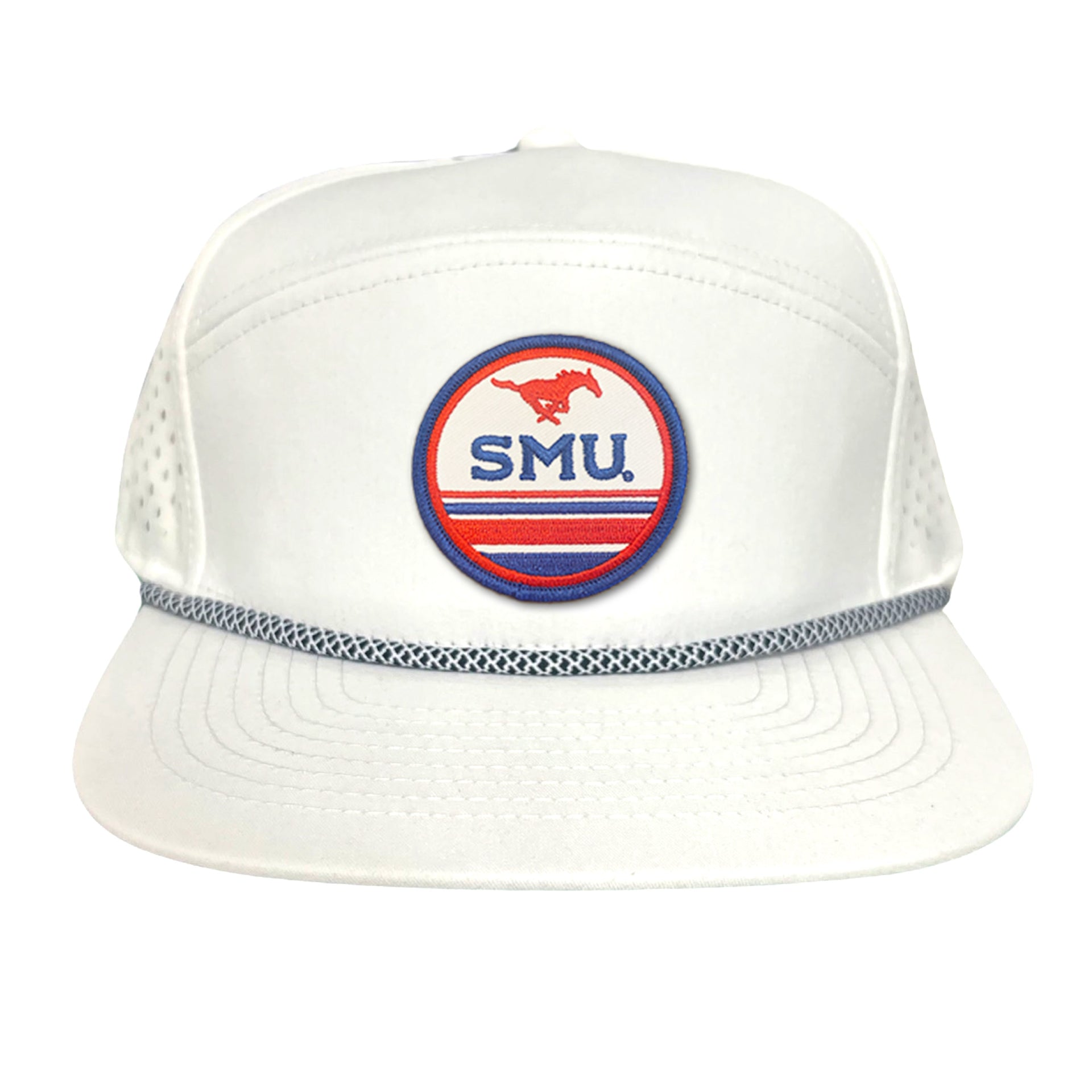 SMU Mustangs Pony Circle Patch Mesh Snapback Hat