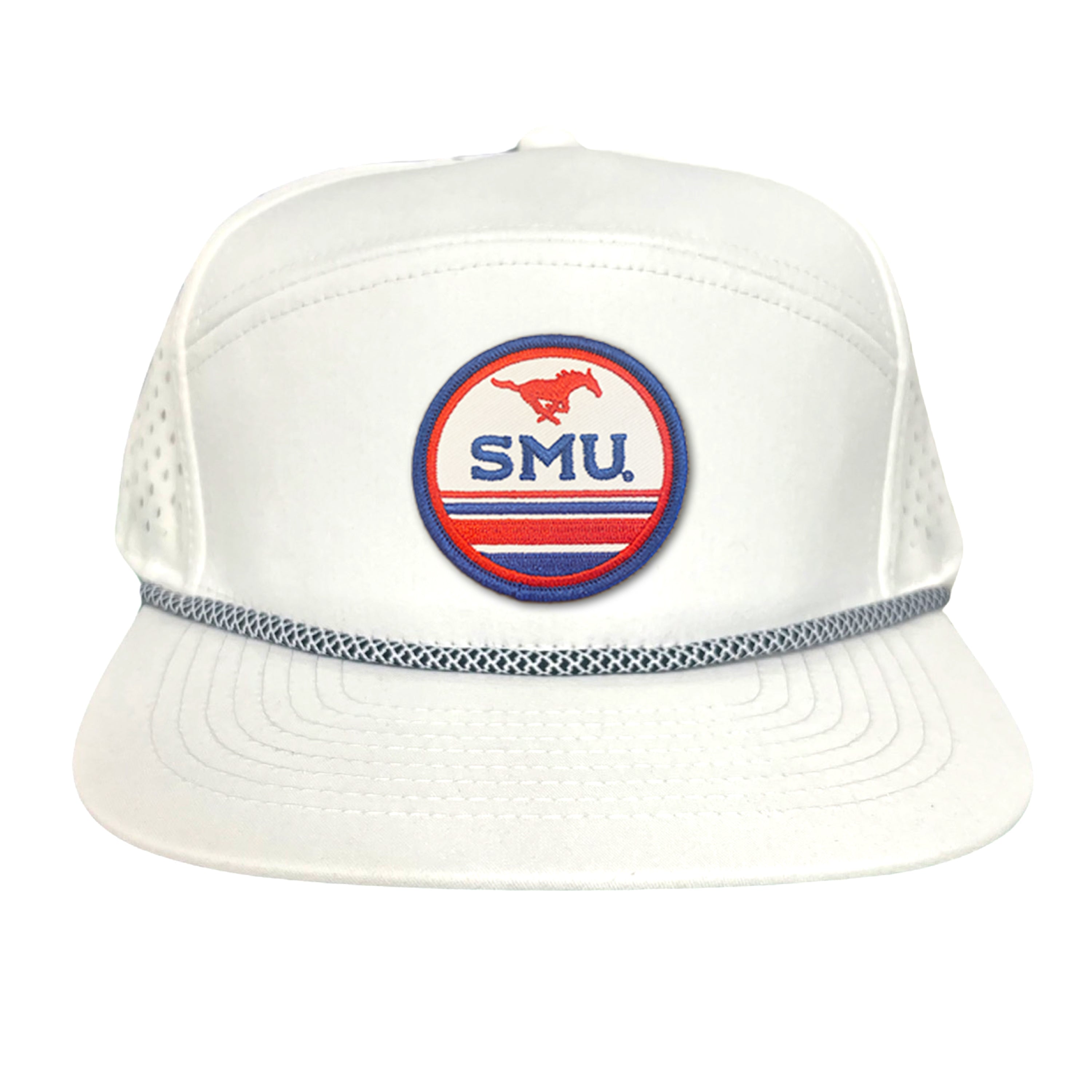 SMU Mustangs Pony Circle Patch Mesh Snapback Hat