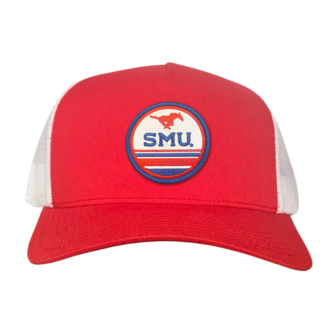 SMU Mustangs Pony Circle Patch Mesh Snapback Hat
