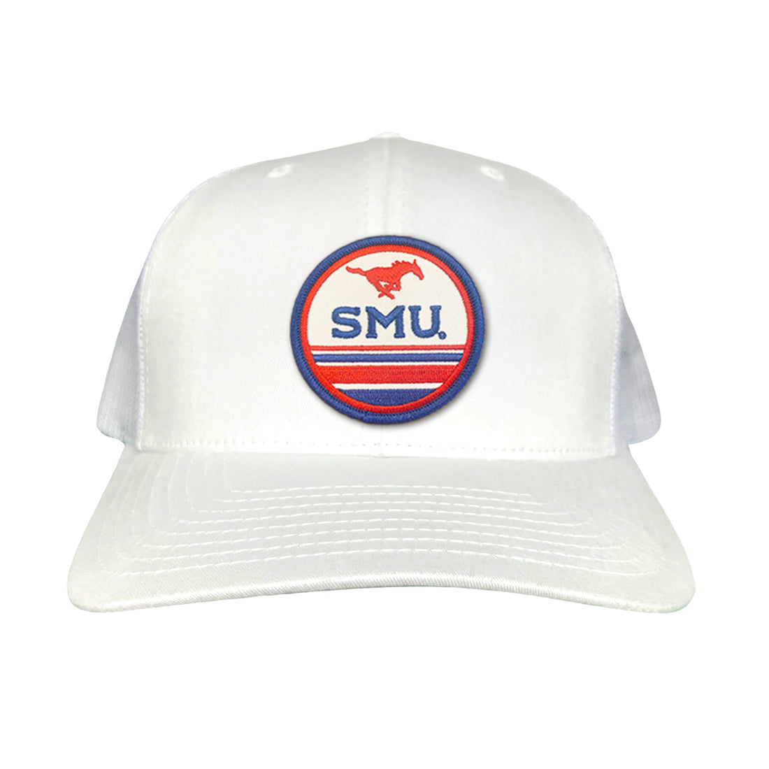 SMU Mustangs Pony Circle Patch Mesh Snapback Hat