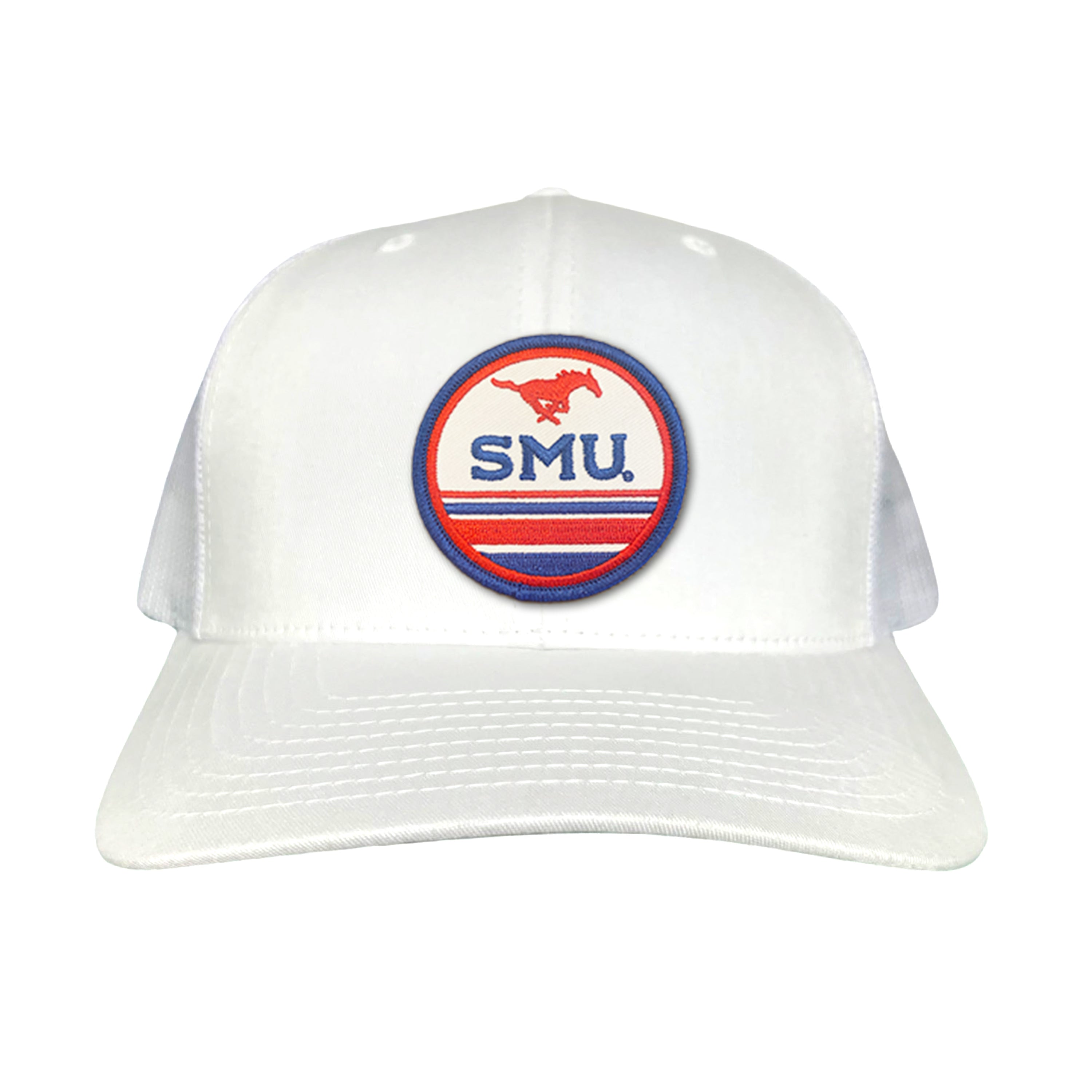 SMU Mustangs Pony Circle Patch Mesh Snapback Hat