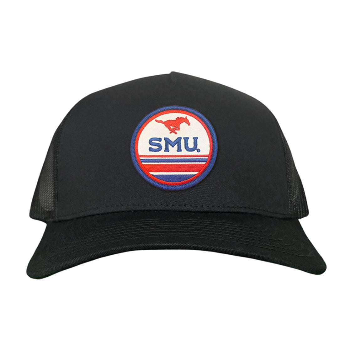 SMU Mustangs Pony Circle Patch Mesh Snapback Hat