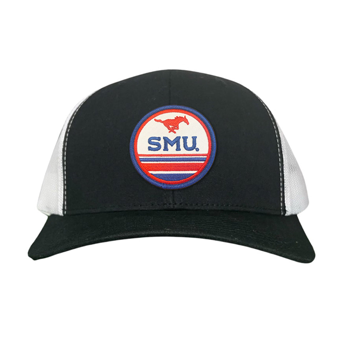 SMU Mustangs Pony Circle Patch Mesh Snapback Hat