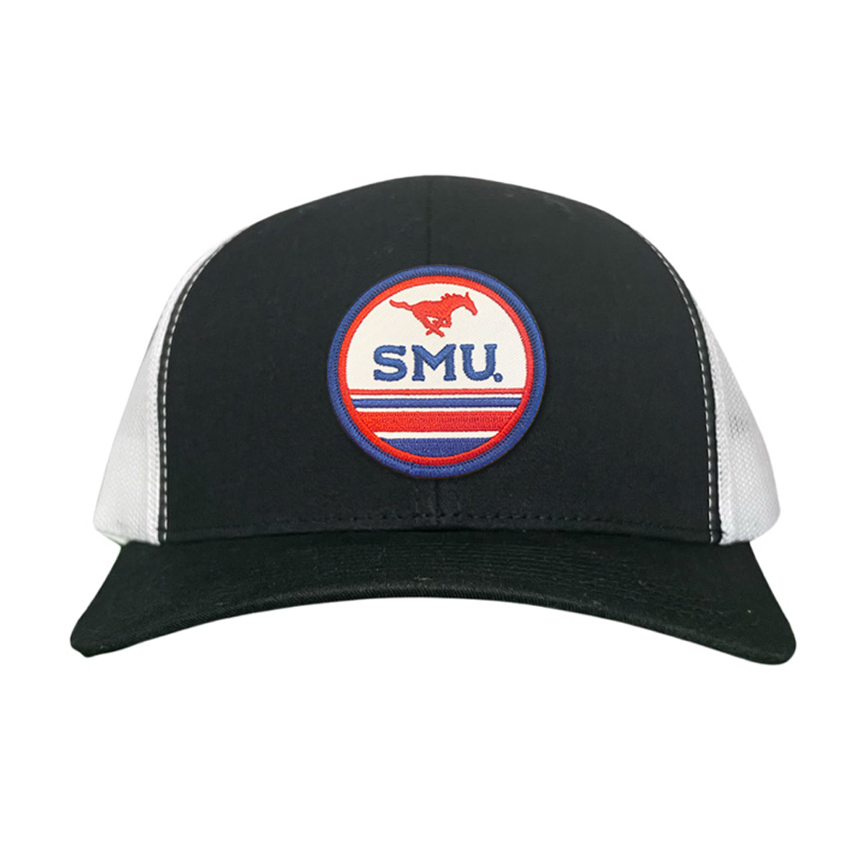 SMU Mustangs Pony Circle Patch Mesh Snapback Hat