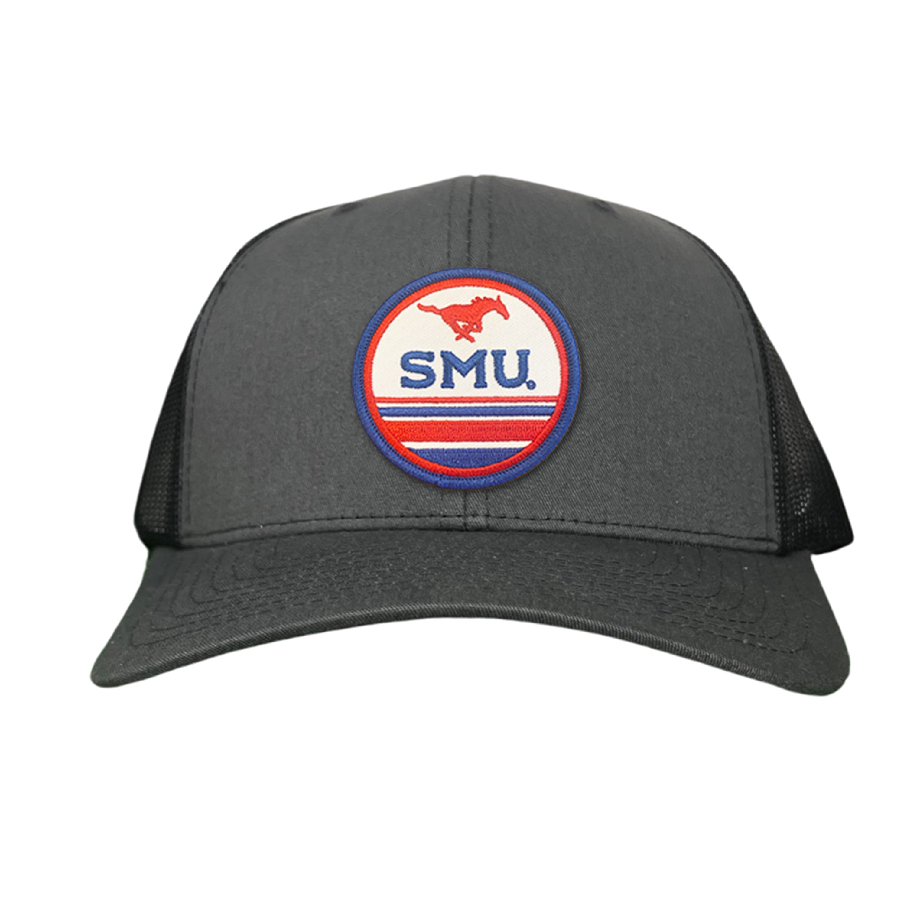 SMU Mustangs Pony Circle Patch Mesh Snapback Hat