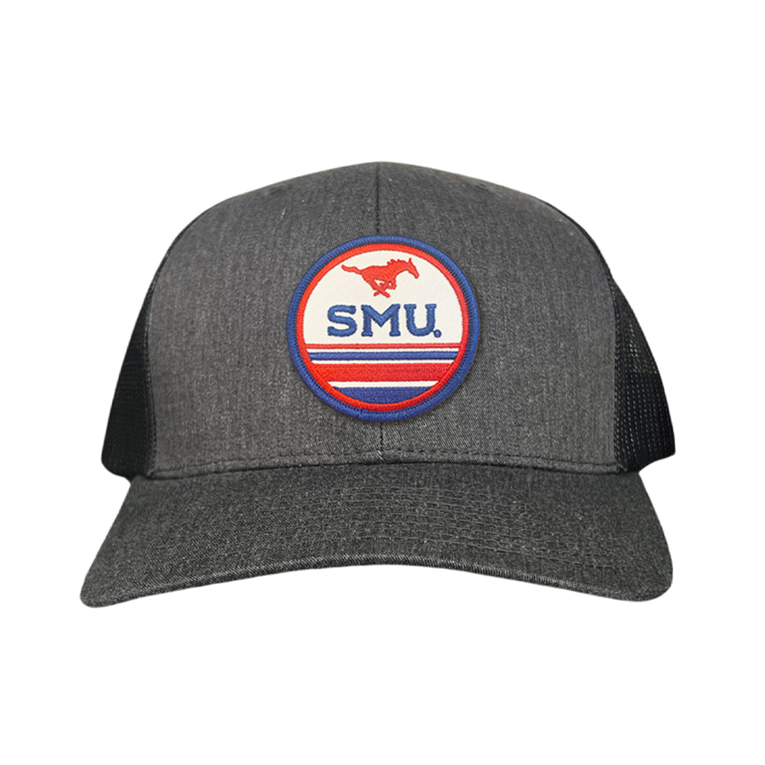 SMU Mustangs Pony Circle Patch Mesh Snapback Hat