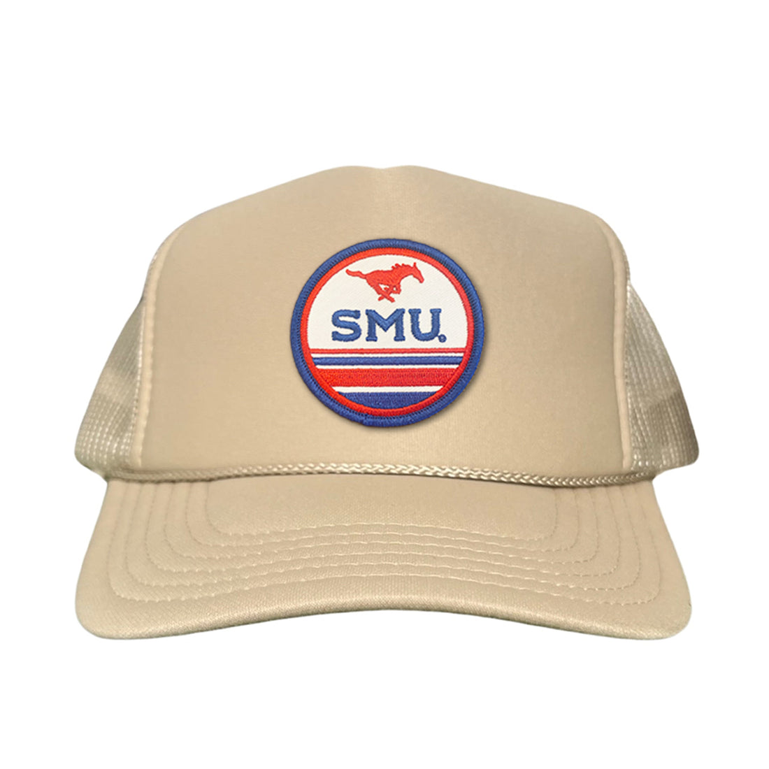 SMU Mustangs Pony Circle Patch Mesh Snapback Hat