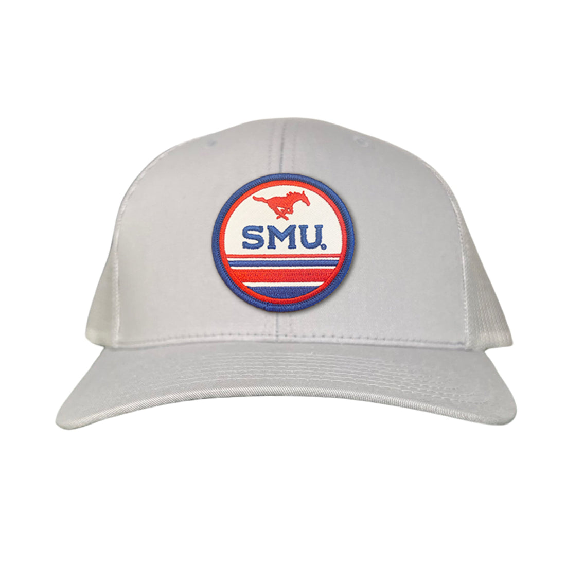 SMU Mustangs Pony Circle Patch Mesh Snapback Hat