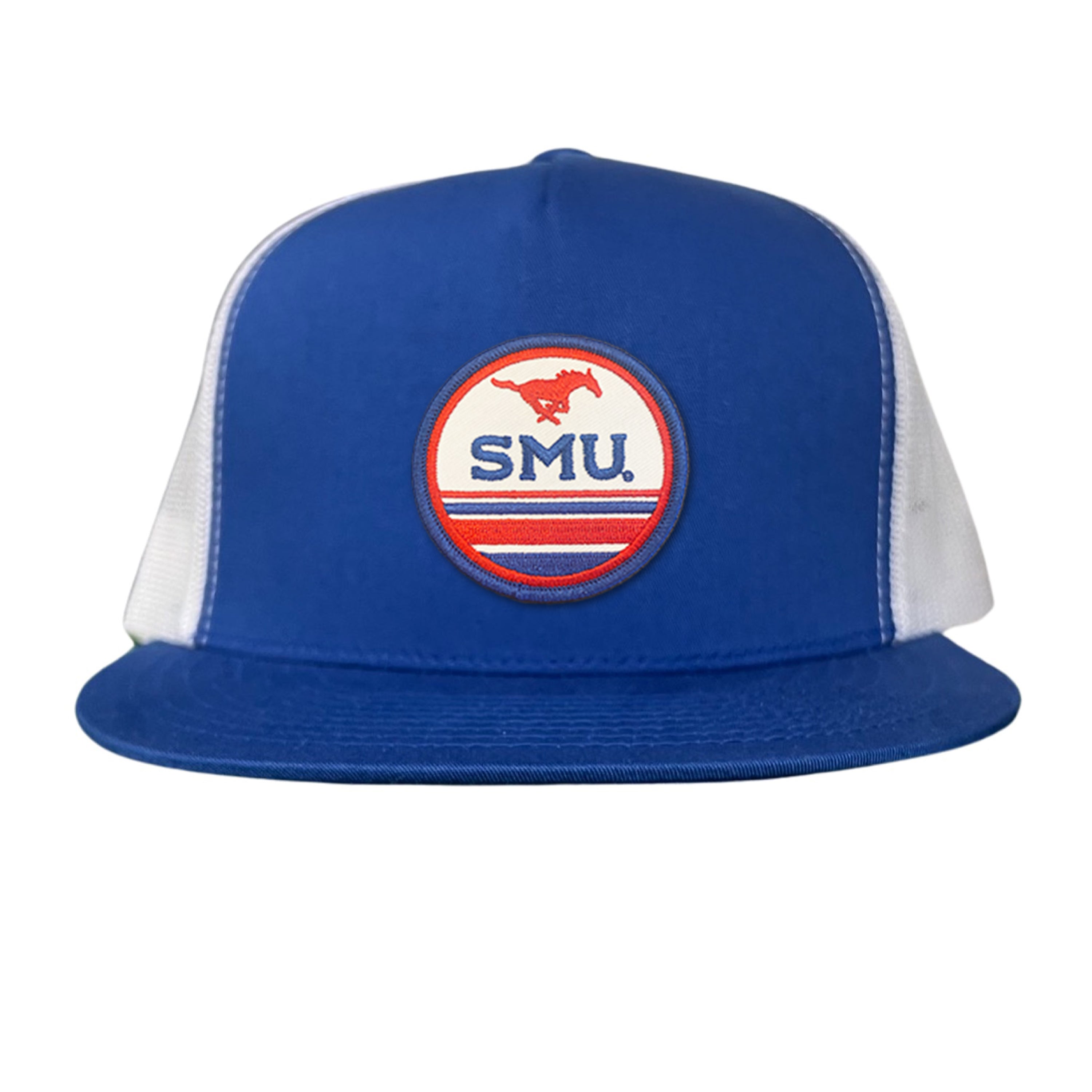 SMU Mustangs Pony Circle Patch Mesh Snapback Hat