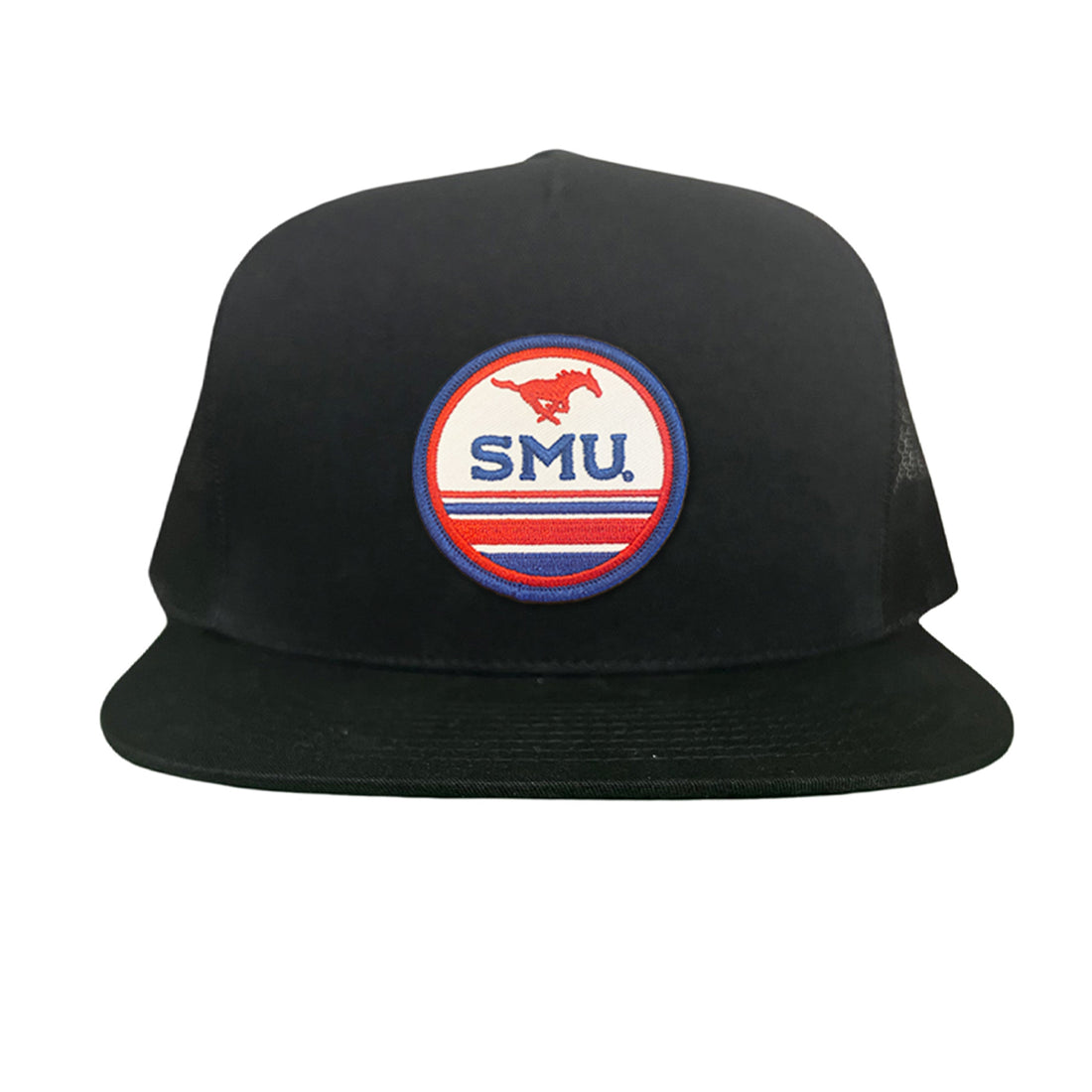 SMU Mustangs Pony Circle Patch Mesh Snapback Hat