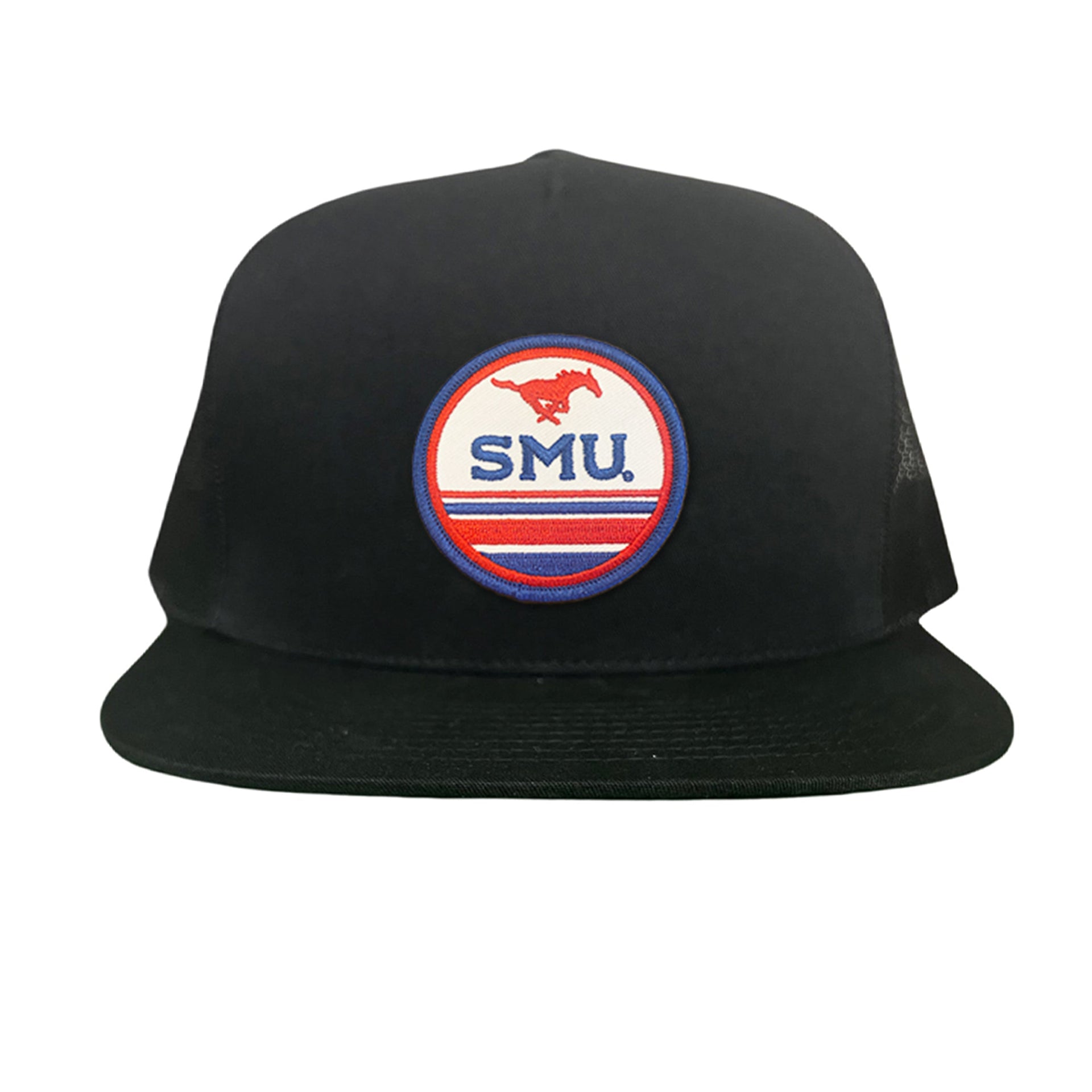 SMU Mustangs Pony Circle Patch Mesh Snapback Hat
