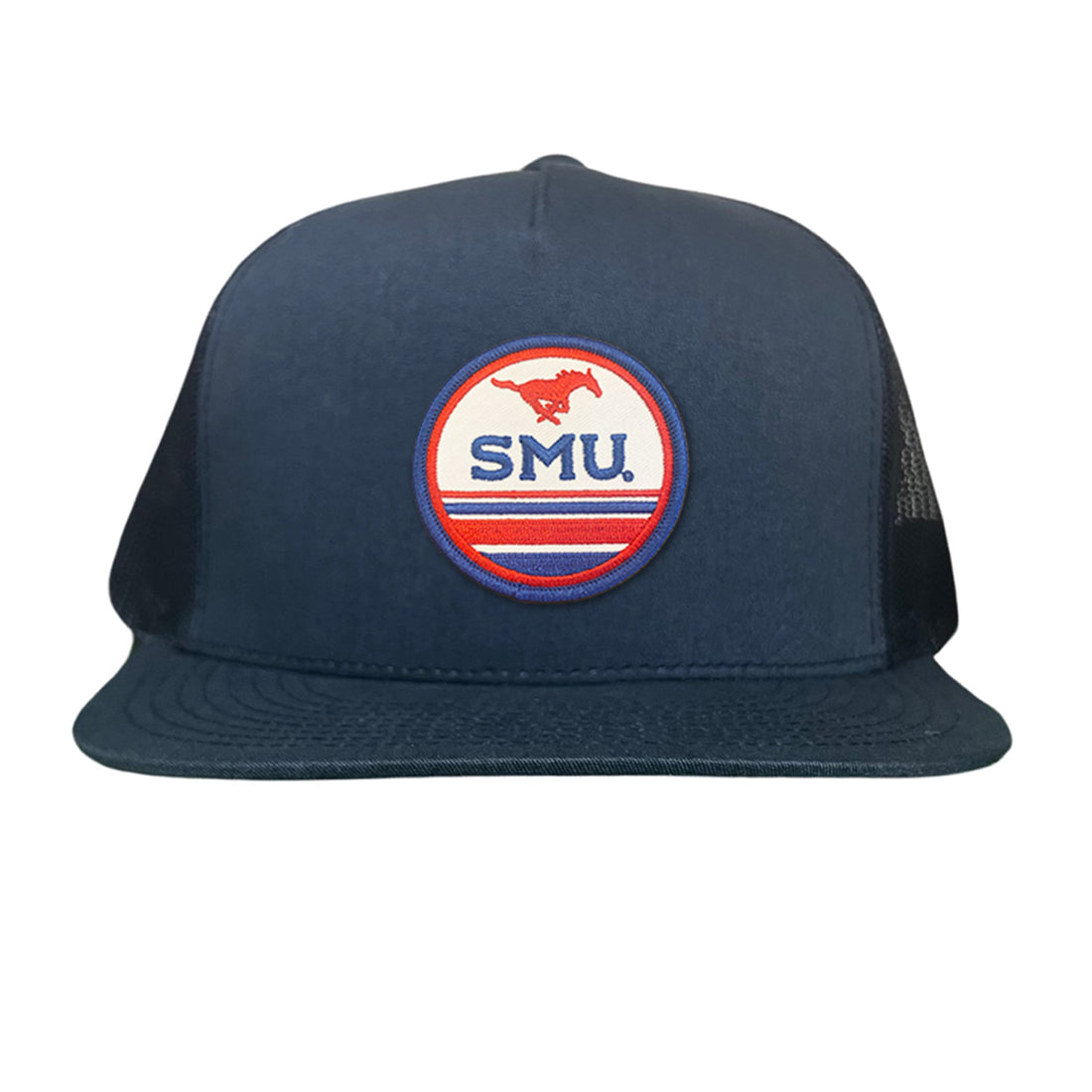 SMU Mustangs Pony Circle Patch Mesh Snapback Hat