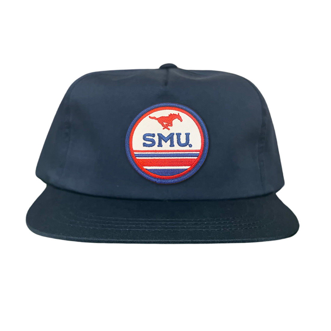 SMU Mustangs Pony Circle Patch Mesh Snapback Hat