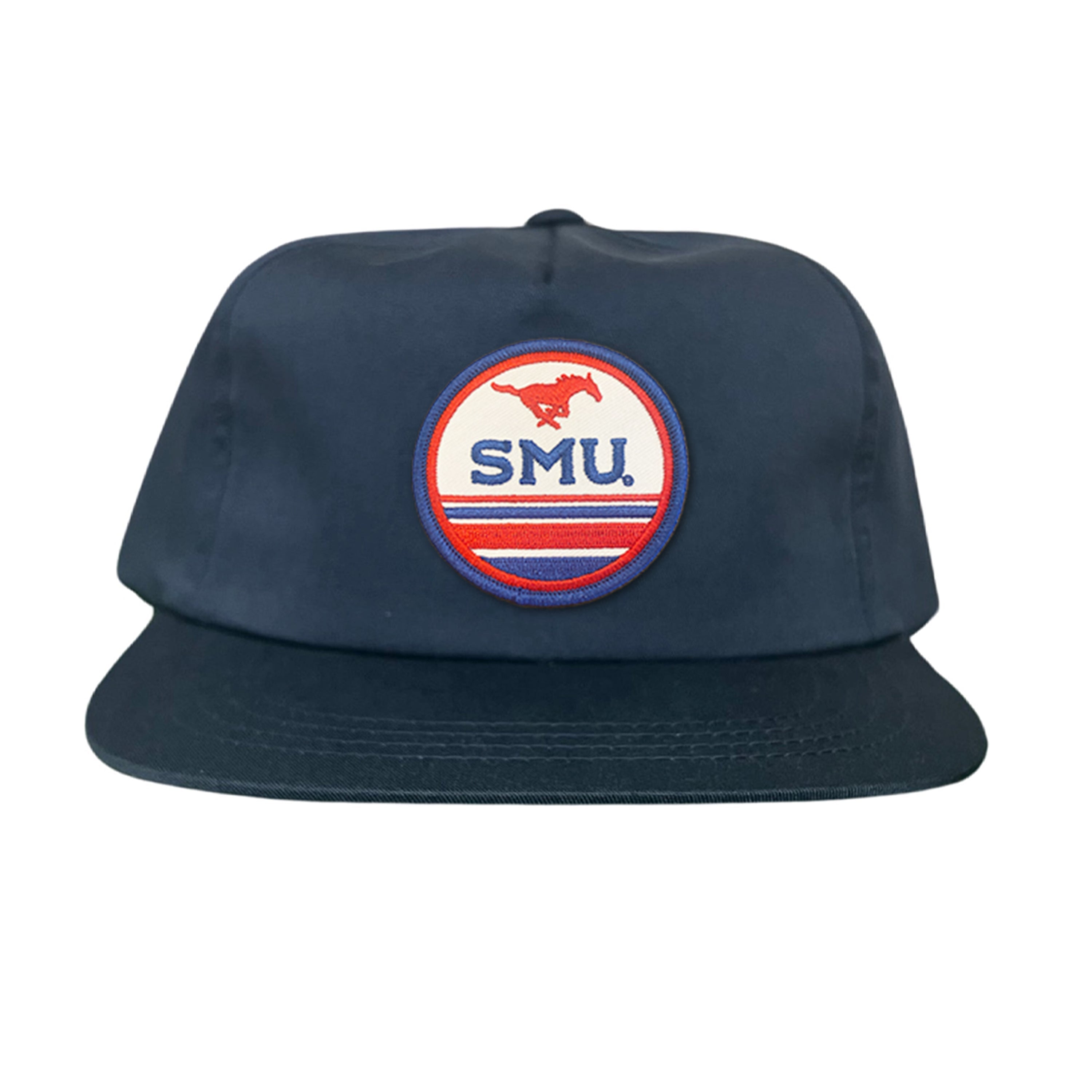 SMU Mustangs Pony Circle Patch Mesh Snapback Hat