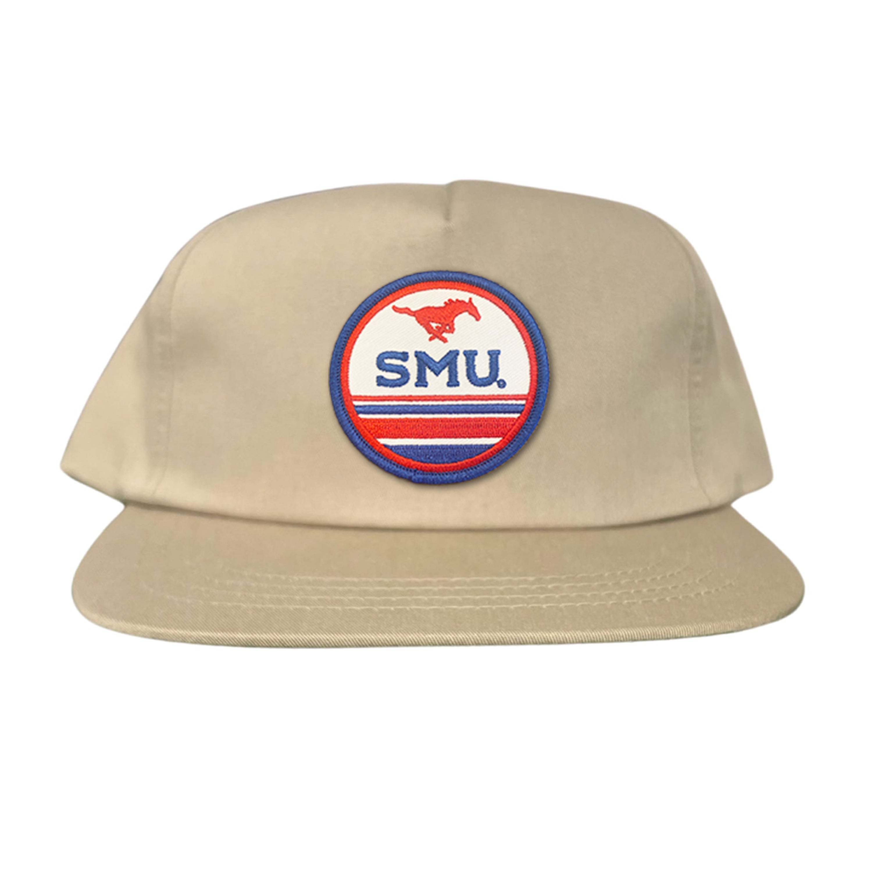 SMU Mustangs Pony Circle Patch Mesh Snapback Hat