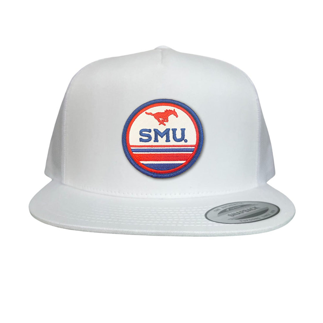 SMU Mustangs Pony Circle Patch Mesh Snapback Hat
